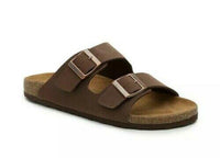 
              mckay phaelen leather slide sandals brown men's 11M
            