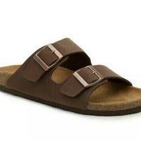 mckay phaelen leather slide sandals brown men's 11M