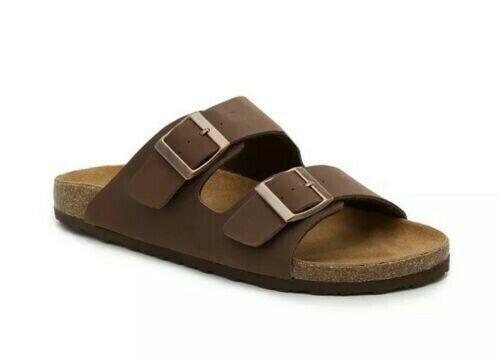 mckay phaelen leather slide sandals brown men's 11M